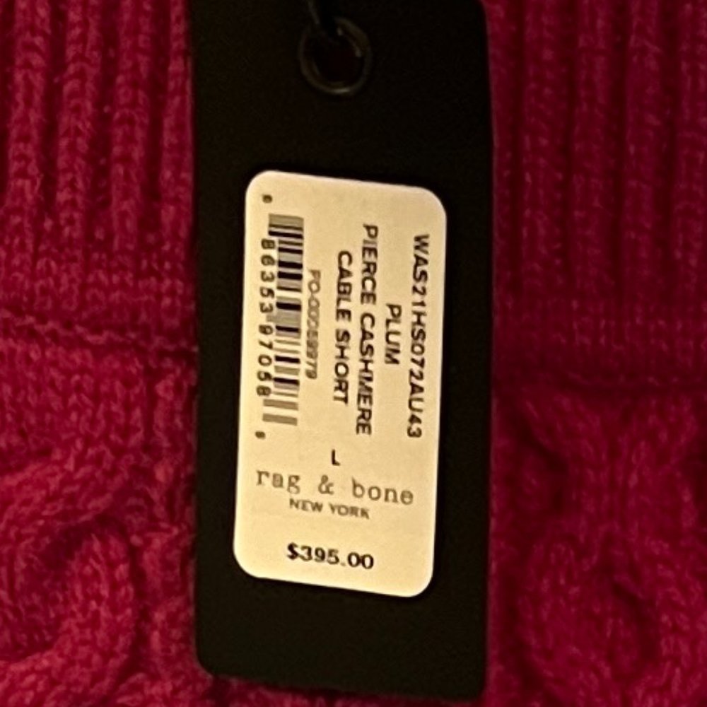 100% CASHMERE Size M/L Cable Knit Shorts w/ Pockets - Picture 3 of 5